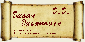 Dušan Dušanović vizit kartica
